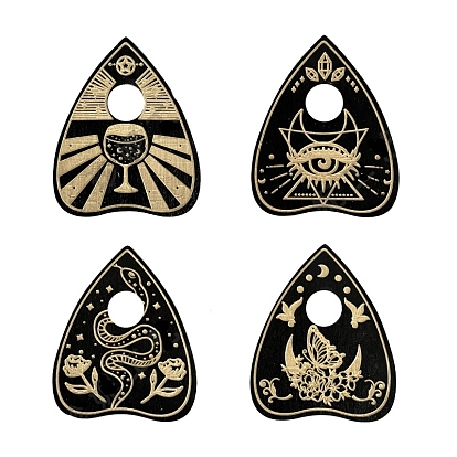 4 motifs coeur mini présentoir à sphère de cristal en bois, trucs de sorcière décor d'autel wiccan fournitures de sorcellerie petit plateau, pour la sorcellerie