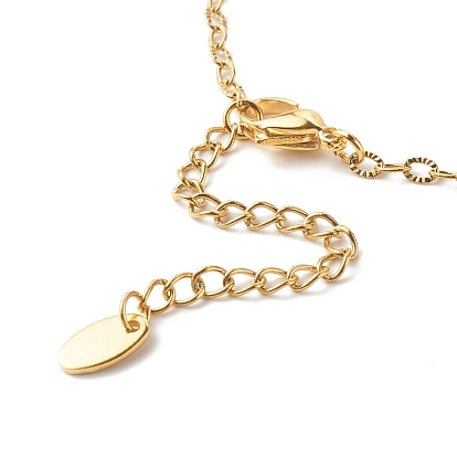 Bracelets de perles de verre galvanoplastie, avec placage ionique (ip) 304 chaînes porte-câbles en acier inoxydable