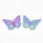 Ion Plating(IP) 304 Stainless Steel Filigree Pendants, Etched Metal Embellishments, Butterfly
