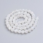 Natural Rainbow Moonstone Beads Strands, Grade AA, Round, White