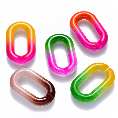 Anneaux de liaison en acrylique opaque bicolore, connecteurs à liaison rapide, pour la fabrication de chaînes de câble, ovale