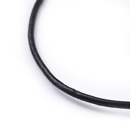 Création de collier, imitation de collier en cuir cordon , noir, épaisseur de 1.5mm, 17.5 pouce de long