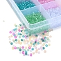 4800 pièces 12 couleurs 8/0 perles de rocaille en verre transparent, trou rond, dépoli couleurs, ronde