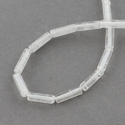 Natural Quartz Crystal Beads Strands, Rock Crystal Beads, Tube, 13x4~5mm, Hole: 1mm, about 27~30pcs/strand, 15.3 inch