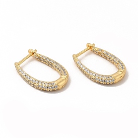 Cubic Zirconia Teardrop Hoop Earrings, Real 18K Gold Plated Brass Jewelry for Women, Cadmium Free & Lead Free