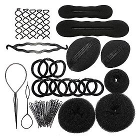 Набор аксессуаров для волос для причесок - инструменты для плетения, производитель булочек, набор для укладки волос.
