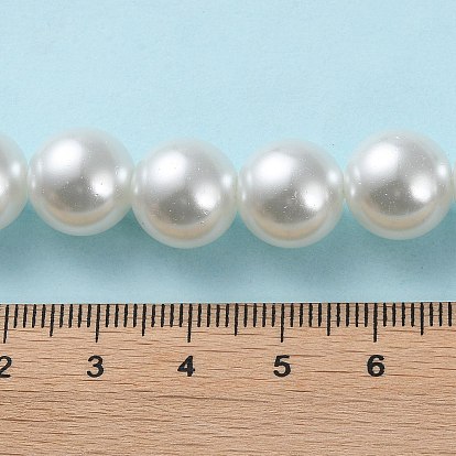 Cuisson peint perles de verre nacrées brins de perles rondes, 12mm, Trou: 1.5mm, Environ 70 pcs/chapelet, 31.4 pouce