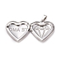 304 inoxydable pendentifs médaillon en acier, cadre de photo charmant pour colliers, coeur avec diamant & te amo