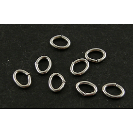 Latón anillos del salto abierto, sin níquel, oval, 22 calibre, 4x3x0.6 mm