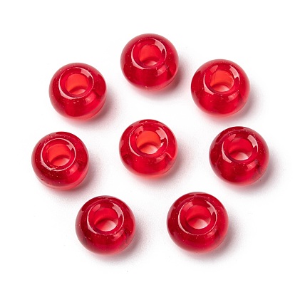 Glass European Beads, Large Hole Beads, Rondelle