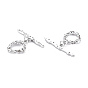 Brass Micro Pave Clear Cubic Zirconia Toggle Clasps, Nickel Free, Ring