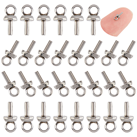 Unicraftale 60Pcs 304 Stainless Steel Cup Peg Bails Pendants, for Half Drilled Beads