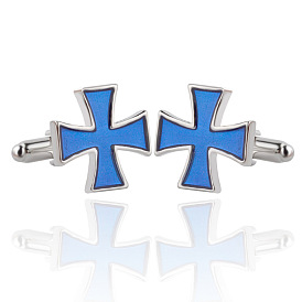 Zinc Alloy Cross Cufflinks, for Apparel Accessories