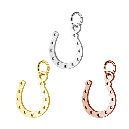 304 Stainless Steel Charms, Horseshoe