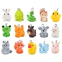 Opaque Resin Pendants, Animal Charms with Platinum Plated Iron Loops