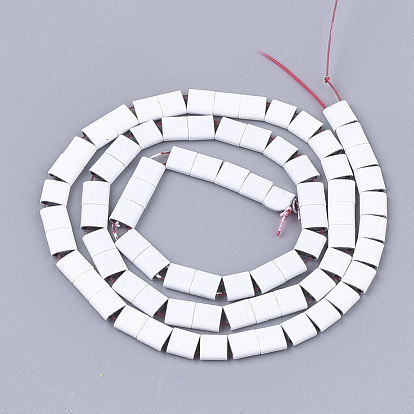 Spray Painted Non-magnetic Synthetic Hematite Multi- Strand Links, For Tile Elastic Bracelets Making, Square