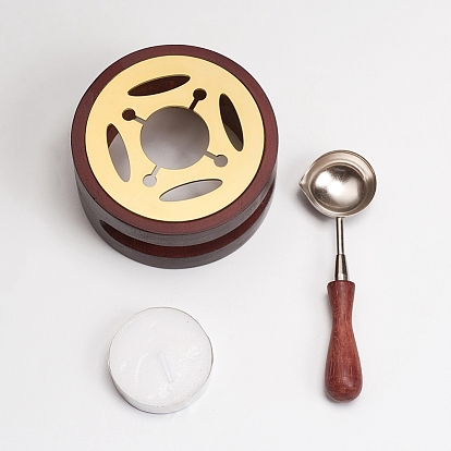 Wax Seal Stamp Sets, with Wood Wax Furnace and Wax Sticks Melting Spoon Tool