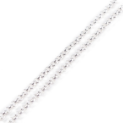 304 Stainless Steel Rolo Chains Necklace, Adjustable Slider Necklace for Women