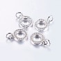 Long-Lasting Plated Brass Micro Pave Cubic Zirconia Charms, Ring