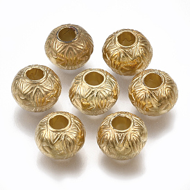 Perles européennes en plastique ccb, Perles avec un grand trou   , rondelle avec texturé