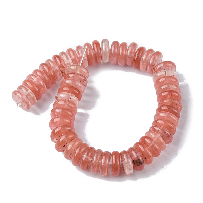 Cherry Quartz Glass Beads Strands, Disc