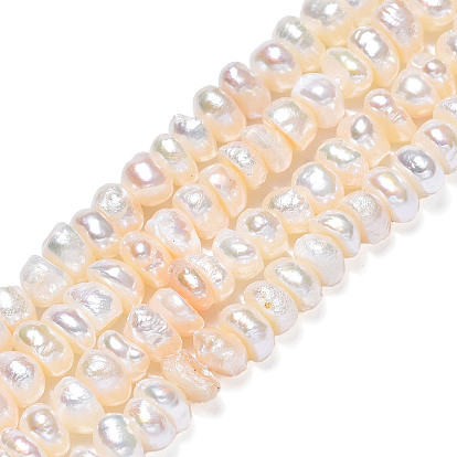 Natural Cultured Freshwater Pearl Beads Strands, Baroque Keshi Pearl Beads, Nuggets