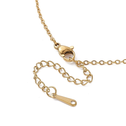 Ожерелье с подвеской в виде сердца из натуральных смешанных драгоценных камней, с золотыми 304 цепями из нержавеющей стали