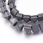 Non-magnetic Synthetic Hematite Bead Strands, Frosted, Pyramid