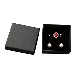 Boîtes à cadeaux en carton, avec une éponge noire à l'intérieur, pour les bijoux, carrée