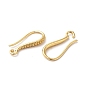 Brass Earring Hooks, Ear Wire, with Horizontal Loops