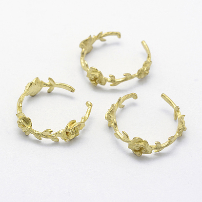 Ajustes de anillo de dedo de puño de bronce, sin plomo, cadmio, níquel, flor