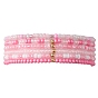 6 Ensemble de bracelets extensibles en perles de verre et perles en laiton, bracelets empilables