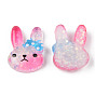 Resin Cabochons, with Glitter Sequins, Rabbit