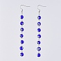 Dangle Earrings, with Handmade Evil Eye Lampwork Beads, 316 Surgical Stainless Steel Earring Hooks and Iron Pins