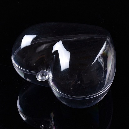 Pendentifs en plastique transparent ouvrables, Boule de Noël en plastique remplissable, cœur
