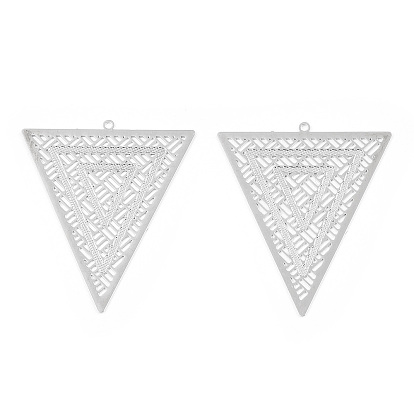 Crémaillère en laiton placage pendentifs en filigrane, plaqué longue durée, charme triangulaire, sans nickel