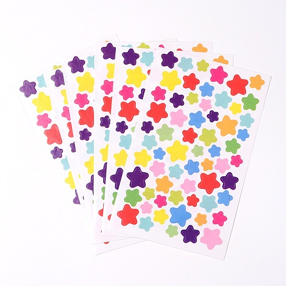 Star Pattern DIY Cloth Picture Stickers, 15x9.4cm, about 6pcs/bag