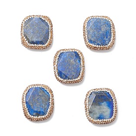 Lapis-lazuli perles naturelles, avec argile polymère strass, facette, nuggets