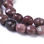 Natural Rhodonite Beads Strands, Faceted, Flat Round