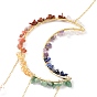 Crystal Chandelier Glass Teardrop Pendant Decorations, Hanging Sun Catchers, with Gemstone Chips Beads, Moon
