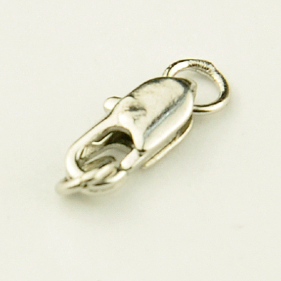 Brass Lobster Claw Clasps, with Jump Rings, 9x5x3mm, Hole: 3mm