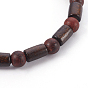 Bracelets extensibles en bois de santal naturel et perles de bois, colonne et rond