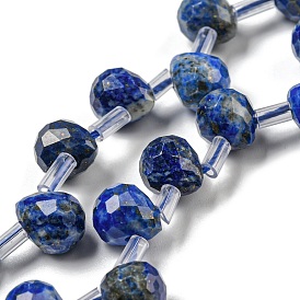 Natural Lapis Lazuli Beads Strands, Faceted, Top Drilled, Teardrop