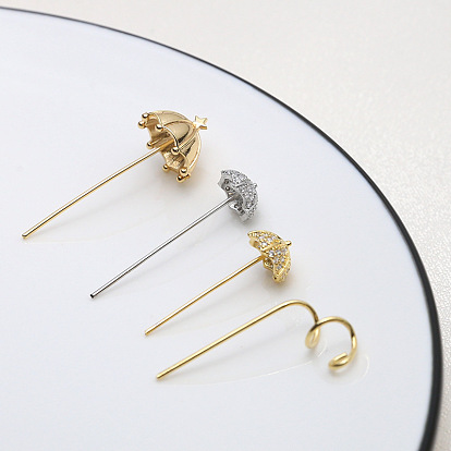 Brass Head Pins, for Ghost Witch Baroque Pearl Making, Umbrella/Truncheon Shape