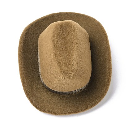 Velvet Ring Boxes, with Plastic, Western Cowboy hat