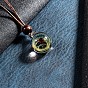 BENECREAT Universe Galaxy Planets Lampwork Glass Pendant Necklace Natural Nebula Glass Charm Pendant with Korean Waxed Cowhide Leather Cord for Women Mens