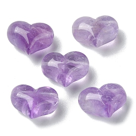 Natural Amethyst Beads, Heart