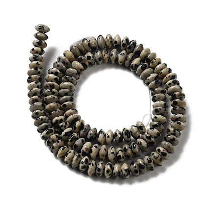 Naturelles dalmate jaspe perles brins, perles de soucoupe, rondelle