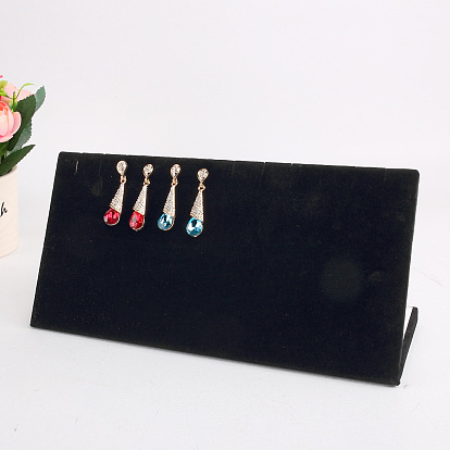 Velvet Jewelry Display Stands, Earring, Necklace,Bracelet Display Rack, L-Shaped, Rectangle