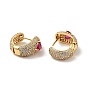 Boucles d'oreilles créoles serpent en zircon cubique, bijoux en laiton de placage de rack pour les femmes